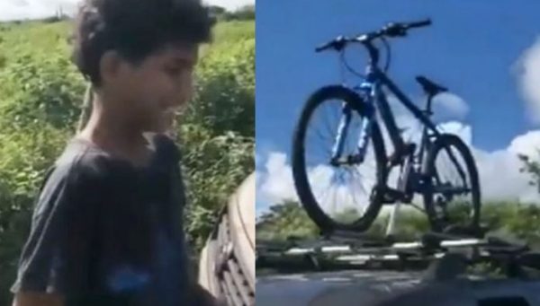 Menino ajuda ciclistas perdidos, recusa dinheiro e chora com surpresa: vídeo