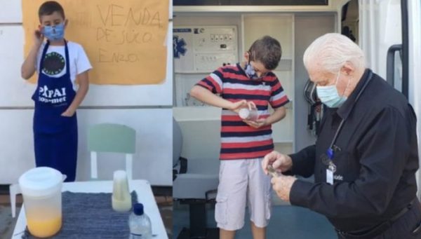 Menino de 6 anos vende suco e doa dinheiro pra hospital salvar vidas: Covid