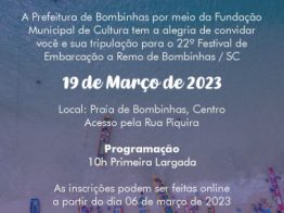 22º FESTIVAL DE EMBARCAÇÃO A REMO DE BOMBINHAS