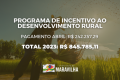 Mais de 300 produtores rurais são beneficiados com os incentivos ao desenvolvimento rural no mês de abril