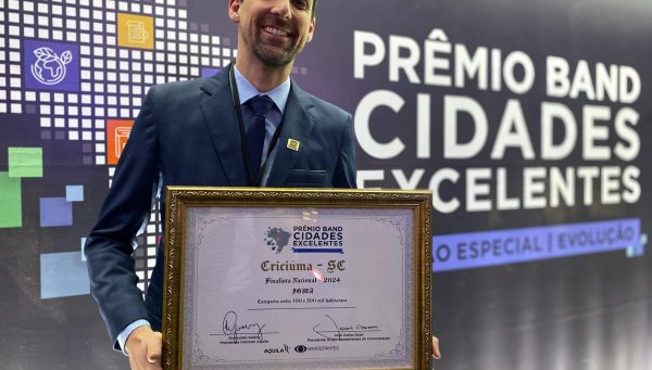 Criciúma é destaque nacional no Prêmio Band Cidades Excelentes 2024