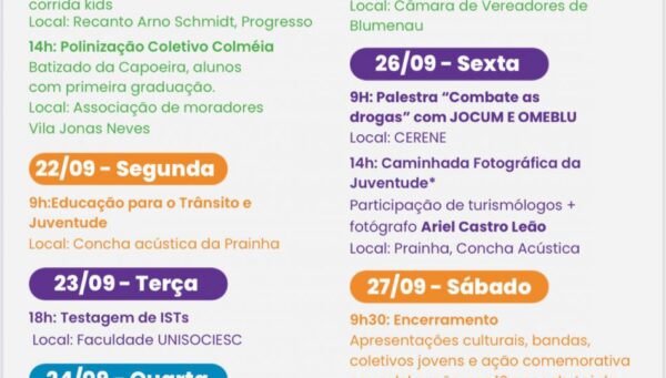 Blumenau celebra a juventude com uma semana de atividades gratuitas